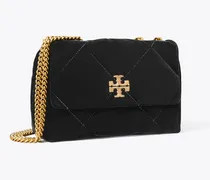 Damen Kleine Kira Schultertasche aus Samt mit Rautensteppung und Pavé