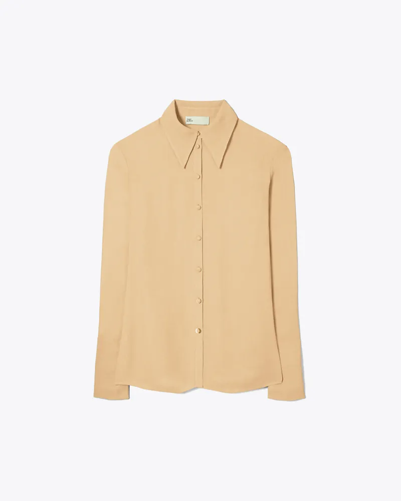 Tory Burch Damen Viskosehemd mit Manschetten in Weiß Warm