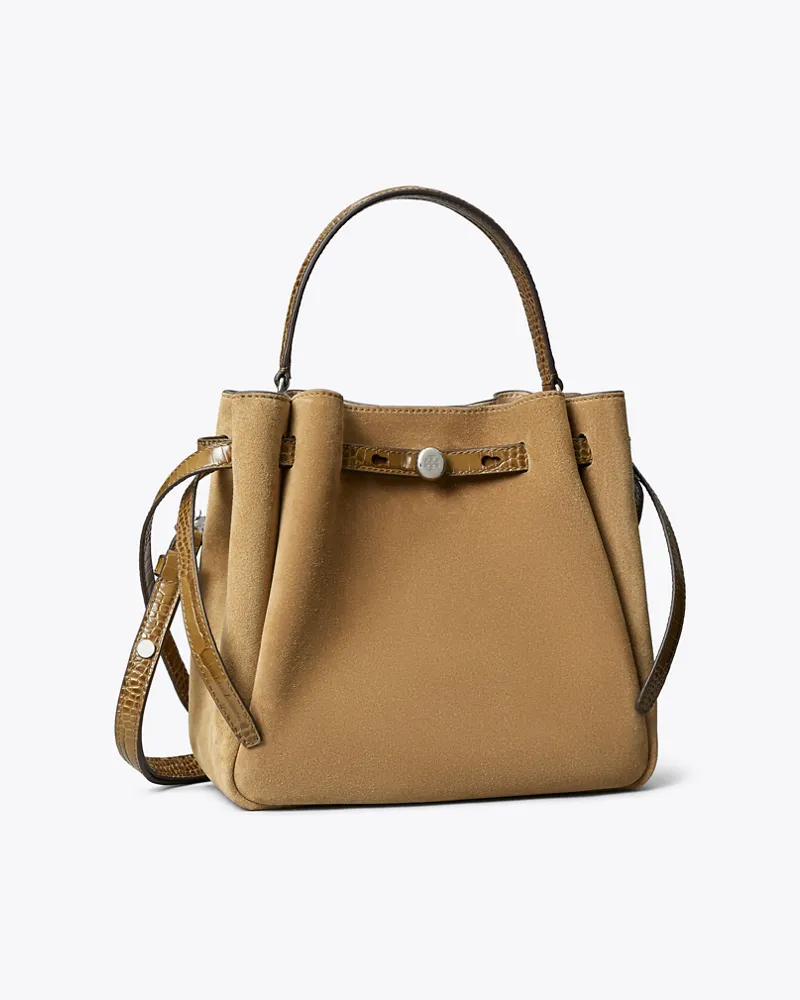 Tory Burch Damen Romy Bucket Bag aus Wildleder Stone