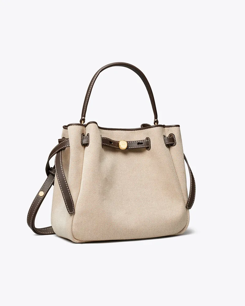 Tory Burch Romy Bucket Bag aus Canvas Dusty