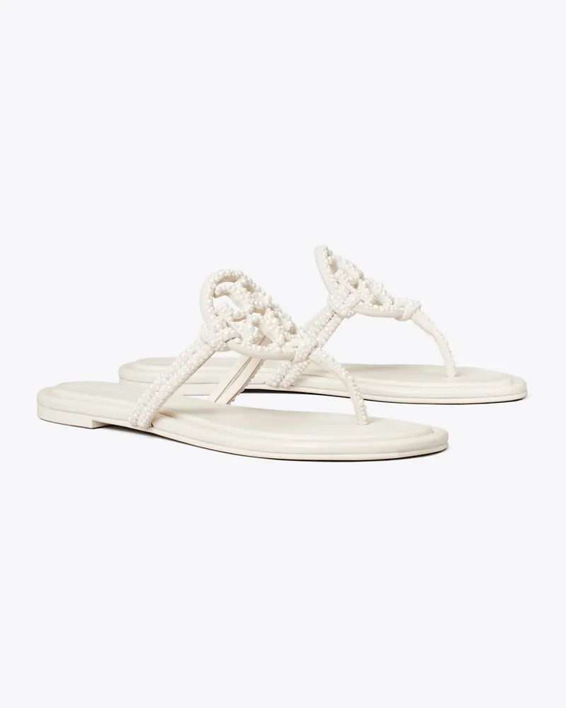Tory Burch Miller Sandale mit Knoten und Perlen Light
