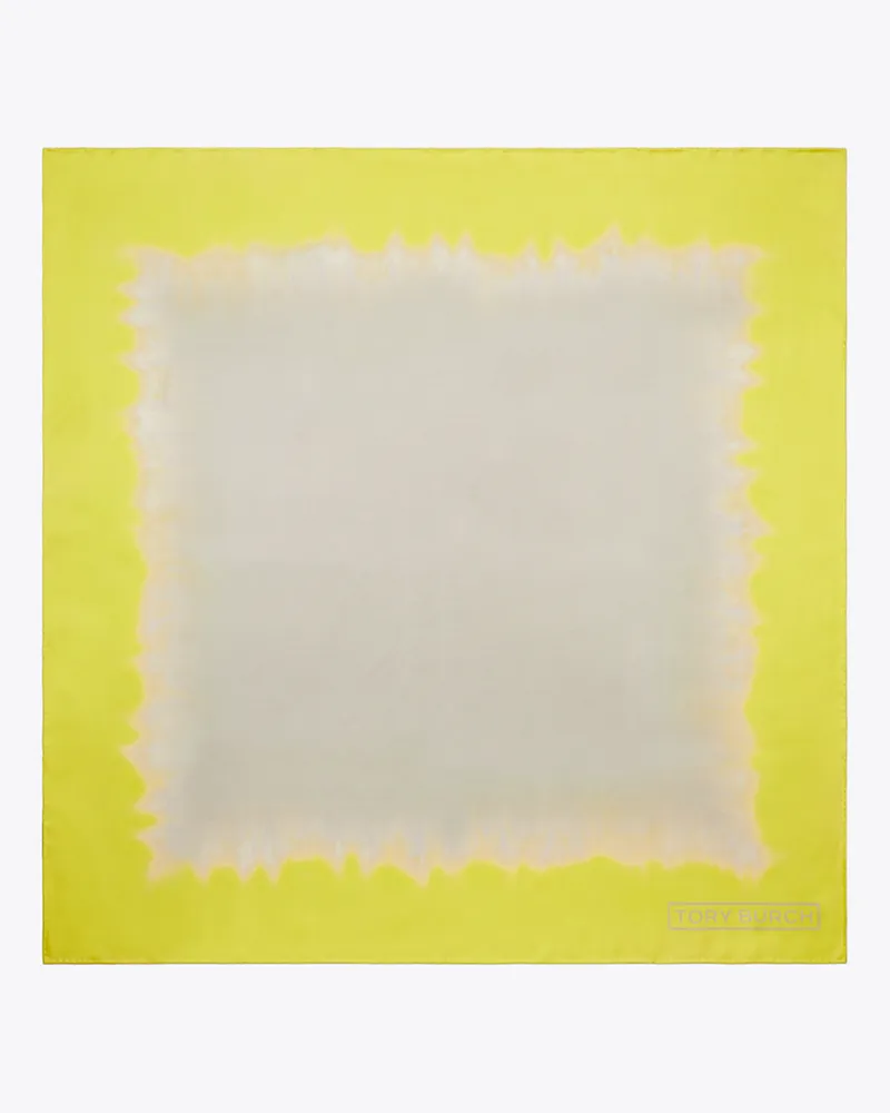 Tory Burch Damen Tie-Dye Silk Square Scarf Khaki