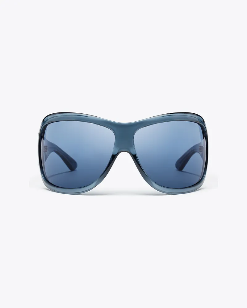 Tory Burch Runway Wrap-Sonnenbrille Transparent