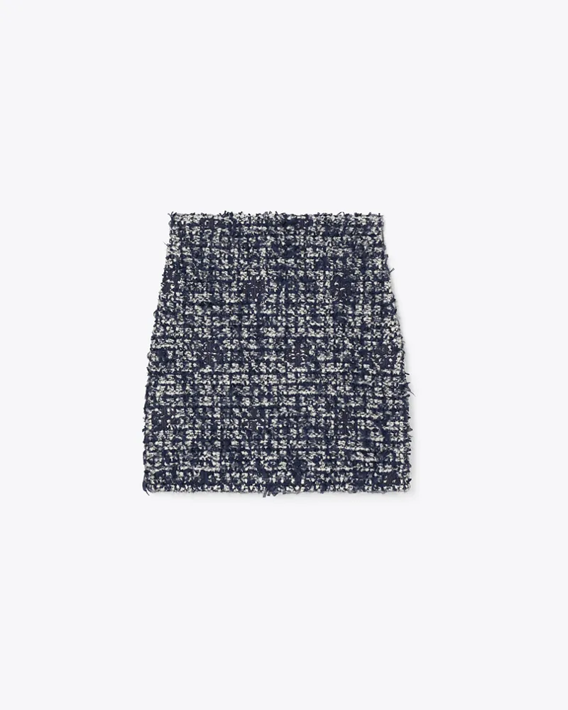 Tory Burch Damen Kendra Tweed Skirt Navy