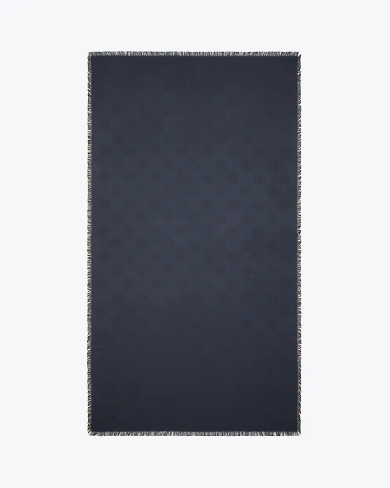 Tory Burch Damen Längliches Traveler Tuch mit Medaillonlogo Black
