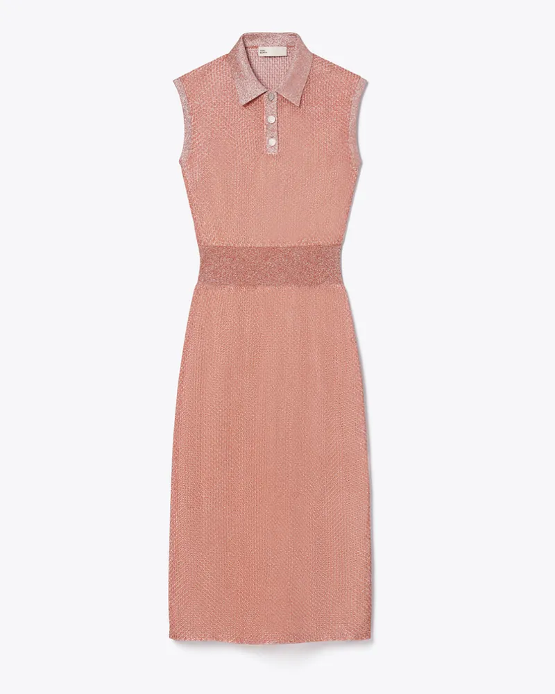 Tory Burch Damen Polokleid aus Mesh Copper