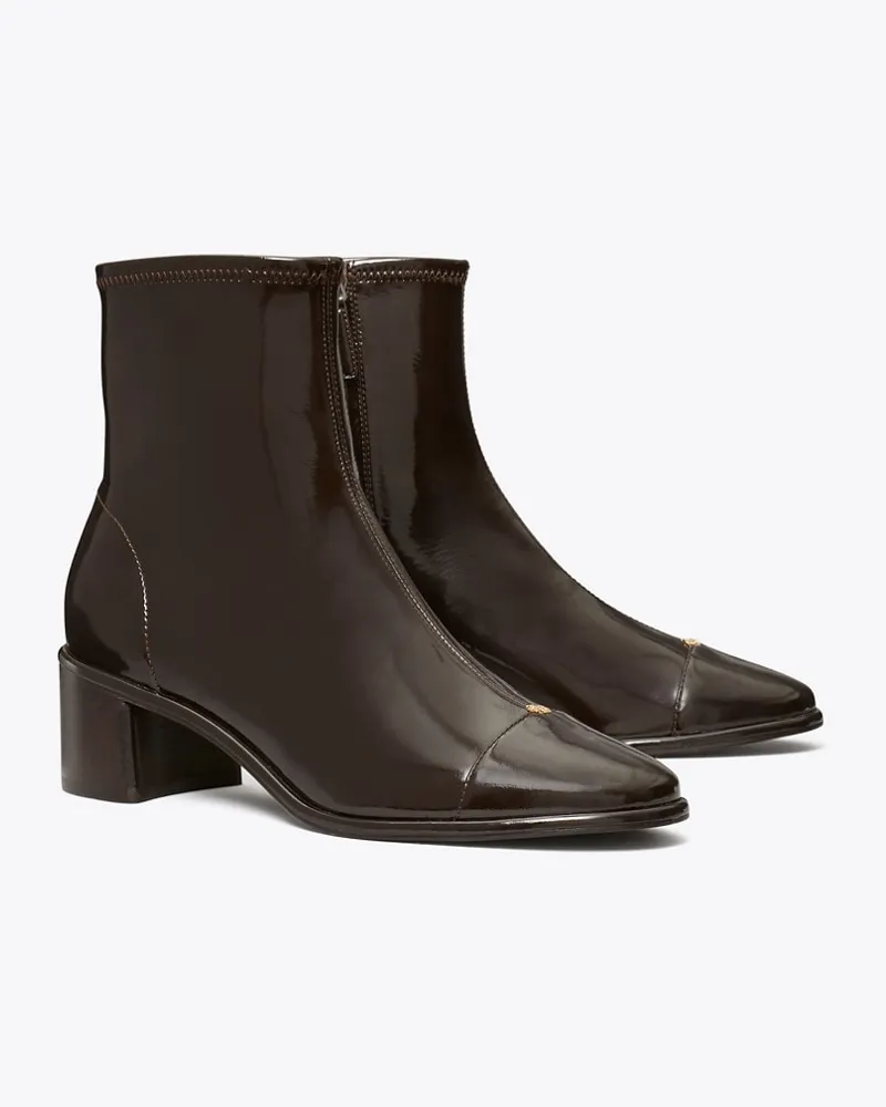 Tory Burch Damen Cap-Toe Low-Heel Ankle Boot Cocoa