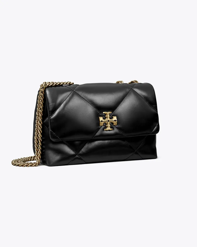 Tory Burch Damen Kleine, wandelbare Kira Schultertasche mit Rautensteppung Black
