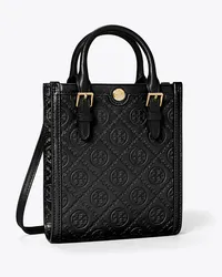 Tory Burch T Monogram Leather Mini Tote Black