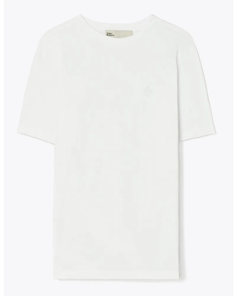 Tory Burch Embroidered Logo T-Shirt White