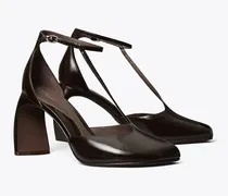 Damen Peeptoe-Sandale mit T-Riemen und Absatz