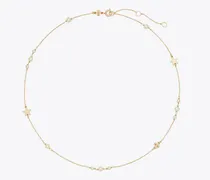 Damen Zarte Moondance Halskette mit Perlen und Sternen