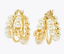 Damen Moondance Perlenohrringe mit mehreren Creolen