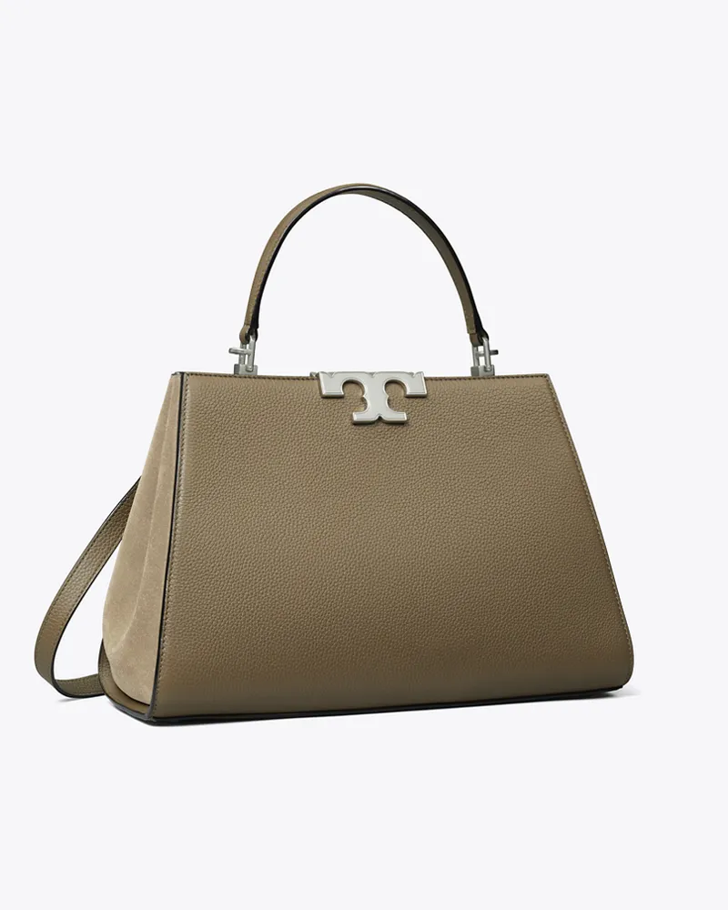 Tory Burch Damen Eleanor Henkeltasche aus Strukturleder in Braun Wild