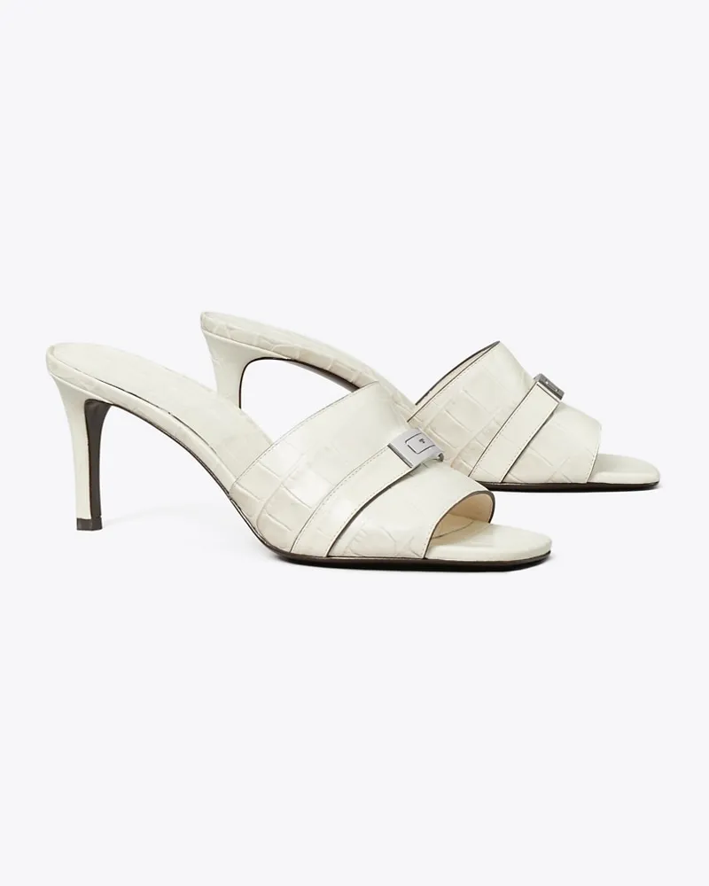 Tory Burch Damen LeeLee Pantolette mit Absatz White