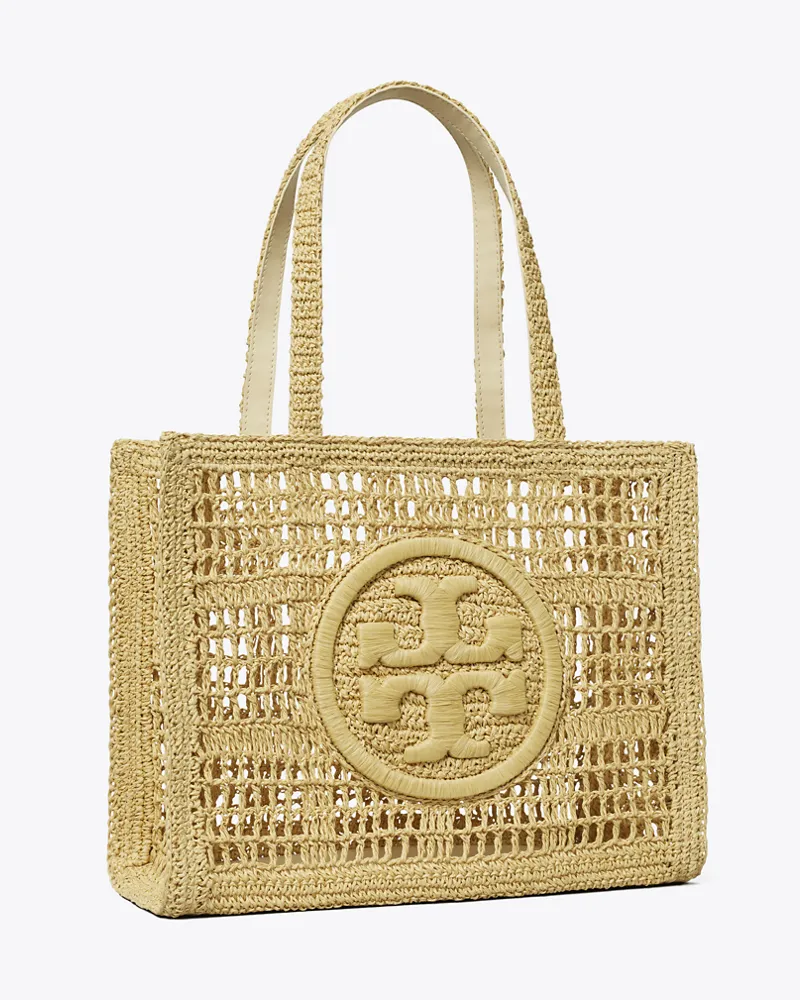 Tory Burch Damen Kleine, handgehäkelte Ella Tote Bag Natural