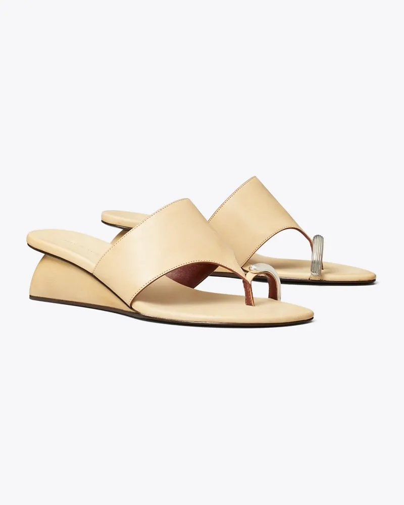 Tory Burch Damen Keilabsatzsandale mit Piercingdetail Smoky
