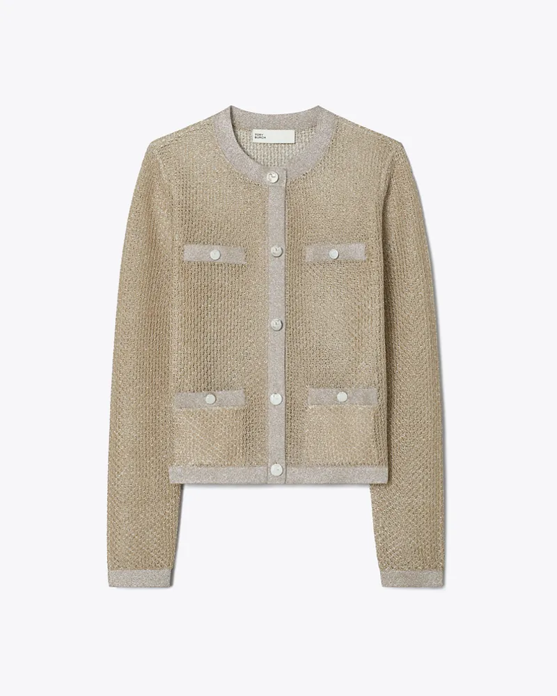 Tory Burch Damen Kendra Mesh-Cardigan Starlight