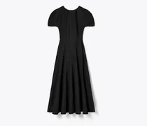 Damen Leinenkleid mit Ballonärmeln