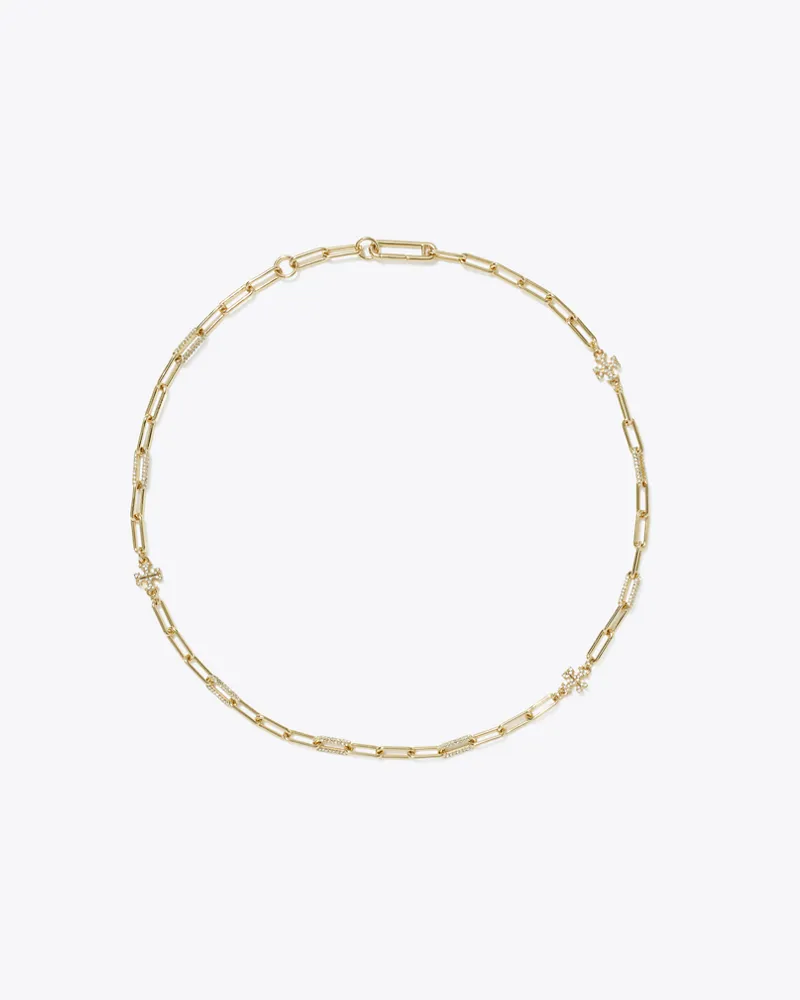 Tory Burch Damen Good Luck Pavé-Halskette Tory