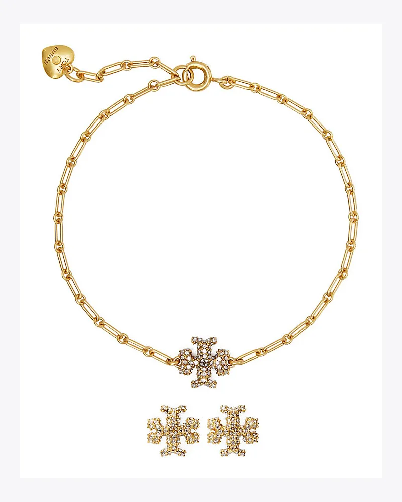 Tory Burch Roxanne Set Aus Gliederarmband Und Ohrsteckern 