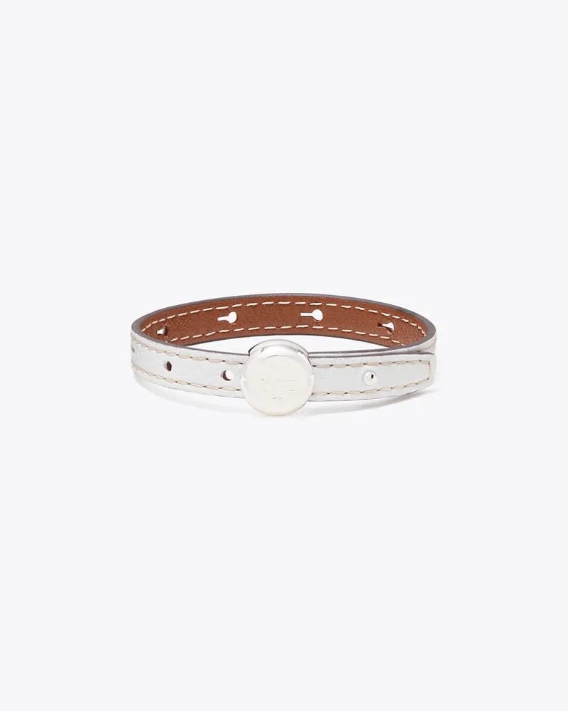 Tory Burch Icon Lederarmband Light