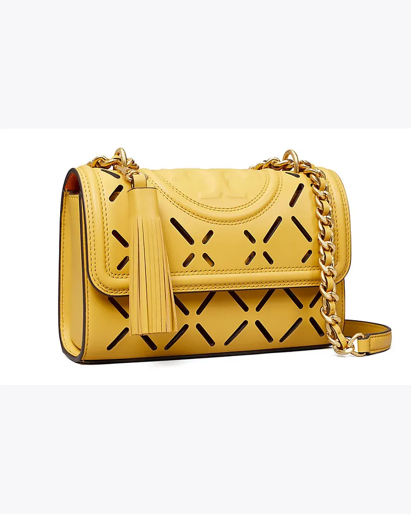 Tory Burch Kleine, Wandelbare Fleming Schultertasche Mit Rautenförmiger Perforierung 