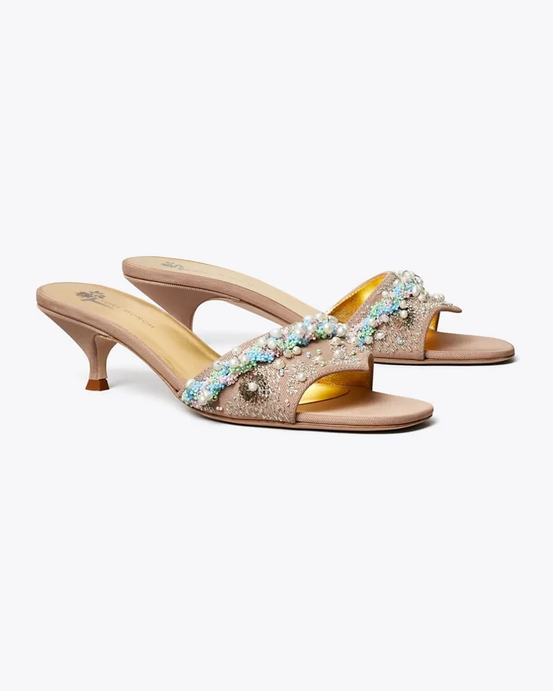 Tory Burch Beaded Heel Mule Bronze