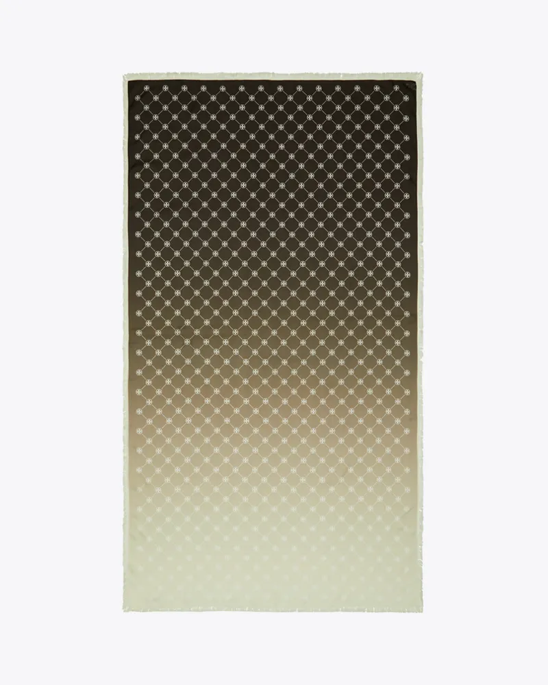 Tory Burch Damen T Monogram Silk Oblong Scarf Tan