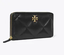 Damen Kira Geldbörse im Langformat mit Reißverschluss, Chevronmuster und Rautensteppung