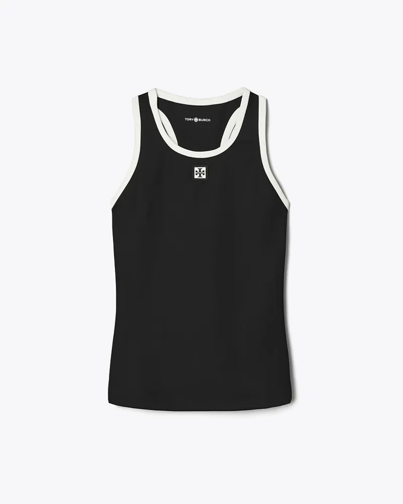 Tory Burch Damen Tennistanktop aus Jersey Black