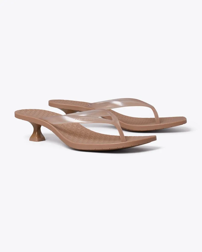 Tory Burch Jelly Flipflop mit Absatz Almond