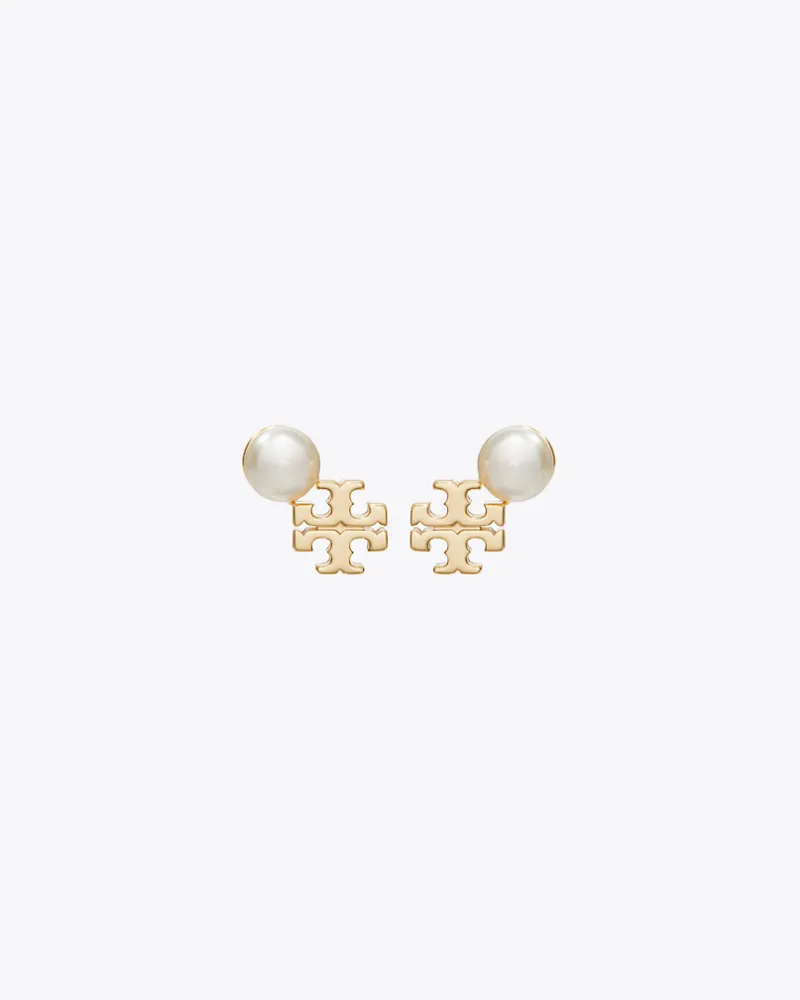 Tory Burch Moondance Ohrstecker mit Logo und Perle Tory