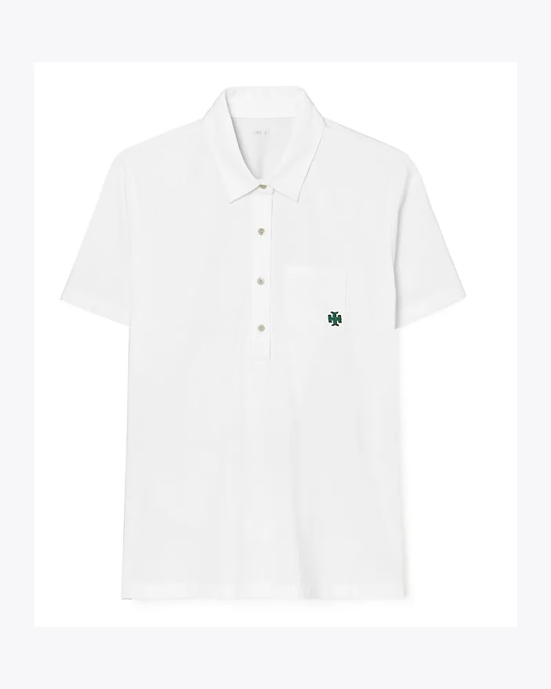 Tory Sport Mercerized Cotton Polo Snow