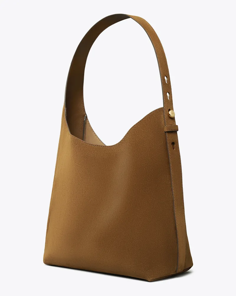 Tory Burch Damen Romy Hobo Bag aus Wildleder Caramel