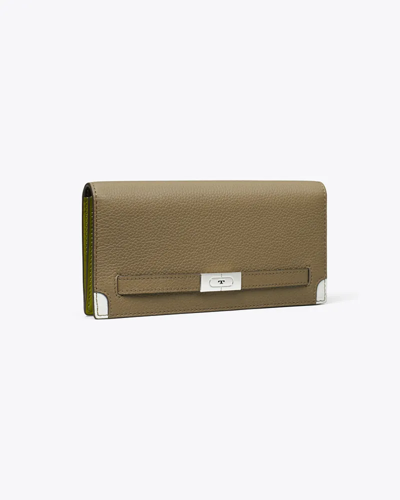 Tory Burch Damen T Pebbled Slim Wallet Wild