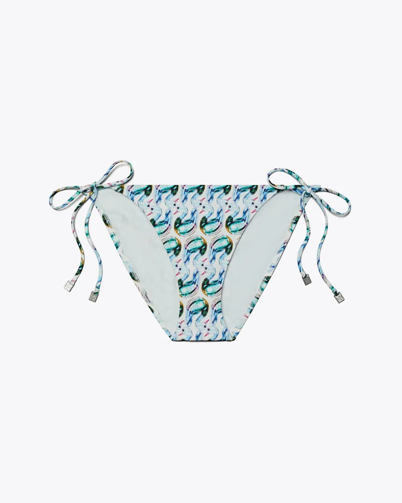Tory Burch Damen Bedrucktes String-Bikinihöschen Blue
