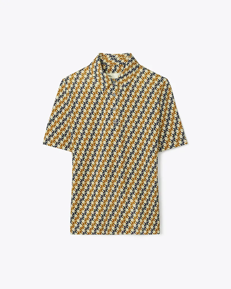 Tory Burch Damen Bedrucktes Performance-Poloshirt Tory
