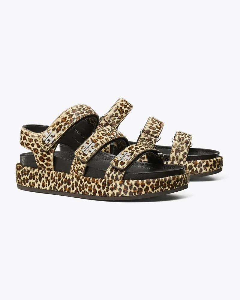Tory Burch Damen Kira Sport Sandale mit drei Riemen Leopard
