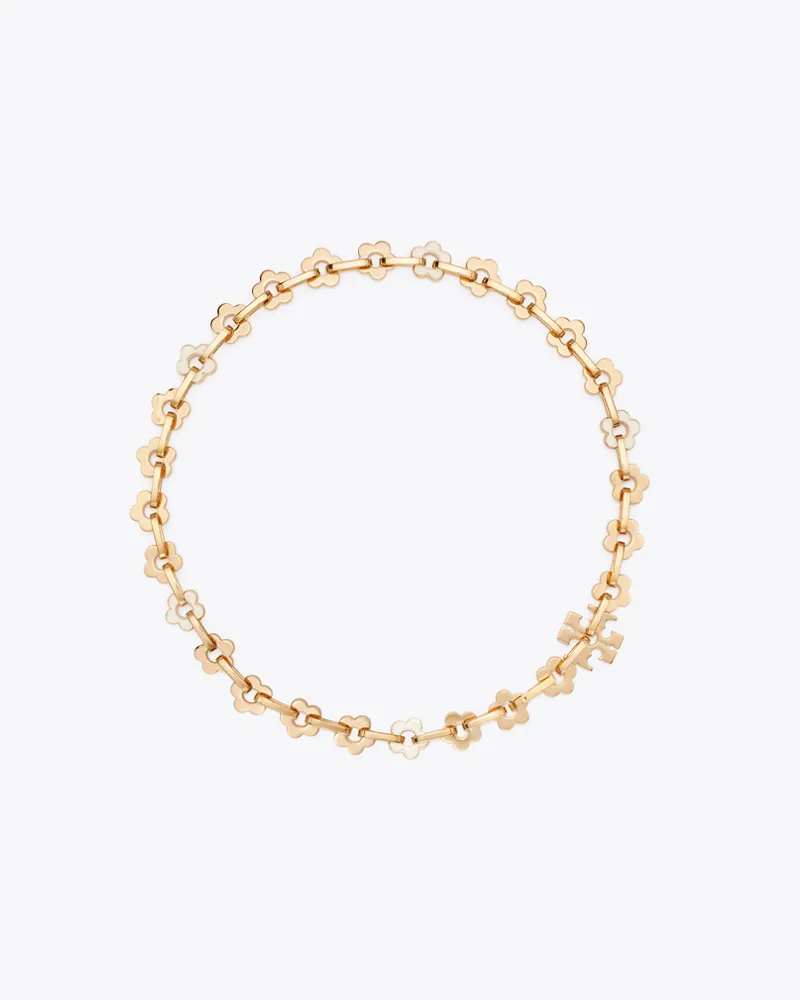 Tory Burch Damen Forget Me Not Halskette mit ineinandergreifenden Gliedern Tory