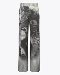 Tory Burch Cat Printed Cargo Pant Gray