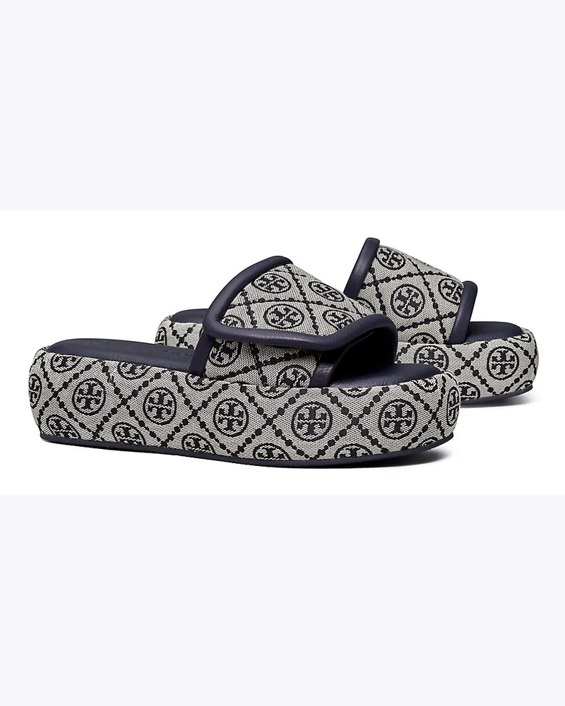 Tory Burch Bubble Slide Mit T-Monogramm Navy