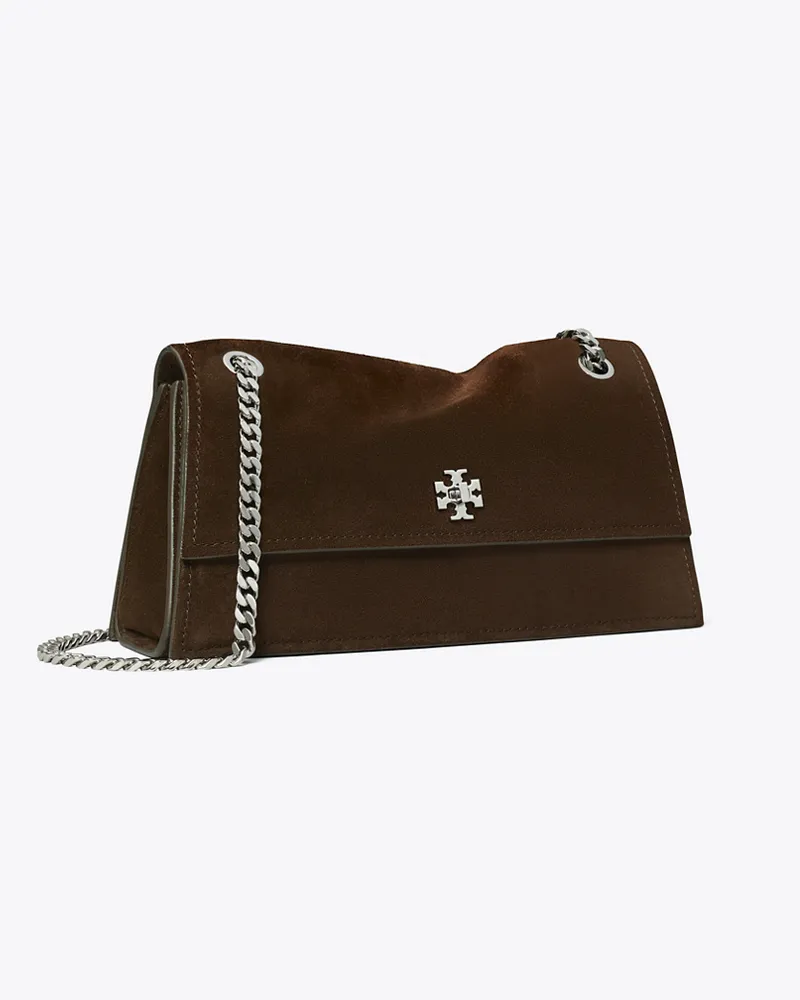 Tory Burch Damen Kira Schultertasche aus Wildleder mit Drehverschluss Dark