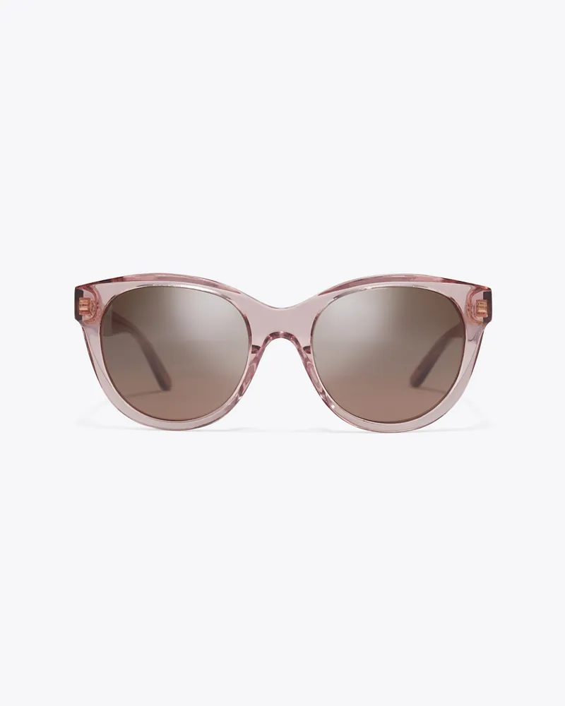 Tory Burch Miller Round Sunglasses Transparent