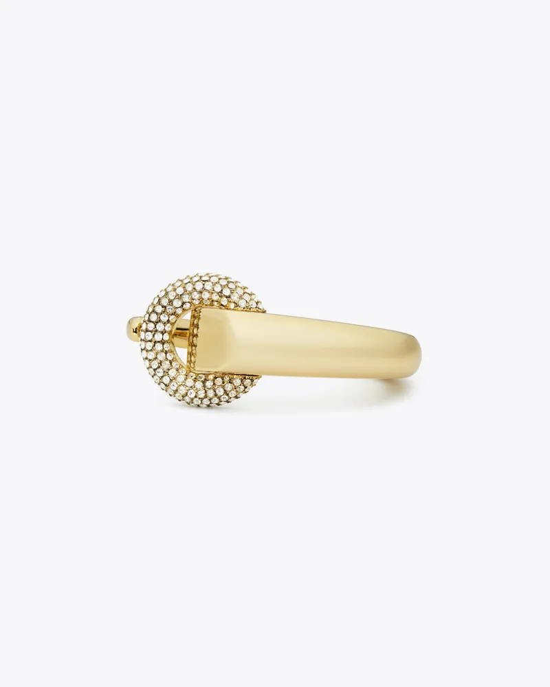 Tory Burch Damen Pavé-Armspange mit Piercingdetail Light