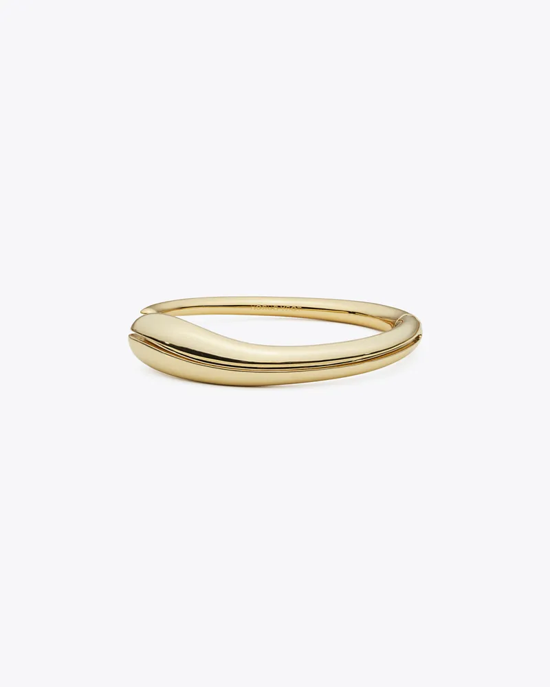 Tory Burch Damen Schmale Armspange mit Piercingdetail Light