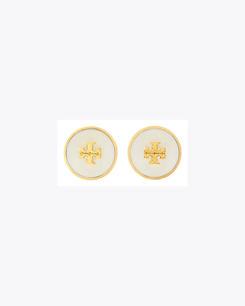 Tory Burch Runde Kira Emaille-Ohrstecker 