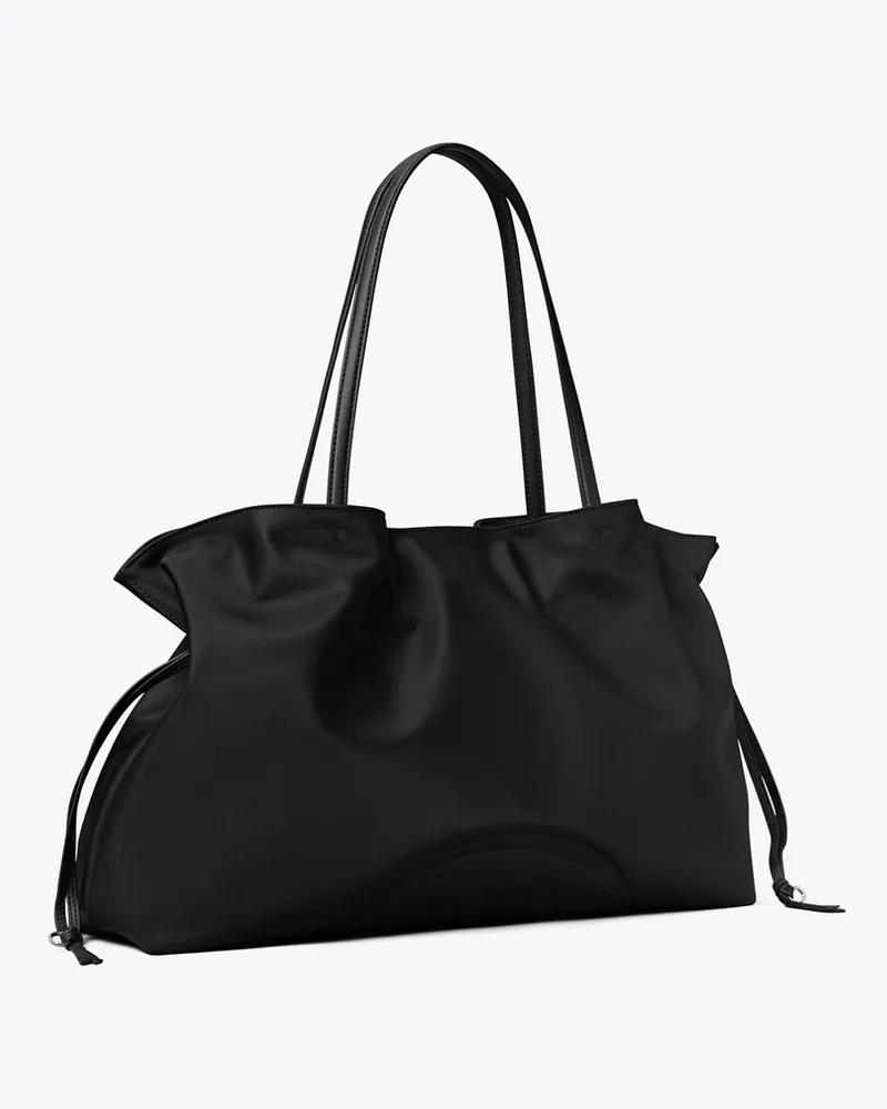 Tory Burch Ella Tote Bag aus Nylon mit Kordelzug Black