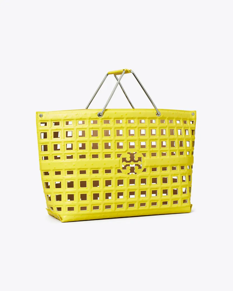 Tory Burch Damen Geprägte Ella Market Tote Bag Yellow