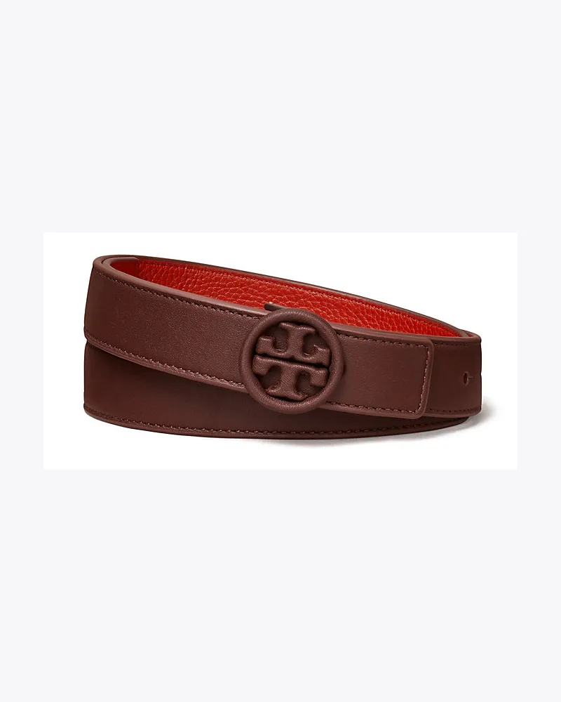 Tory Burch Wendegürtel Mit Ton-In-Ton-Logo, 2,5 cm Tempranillo